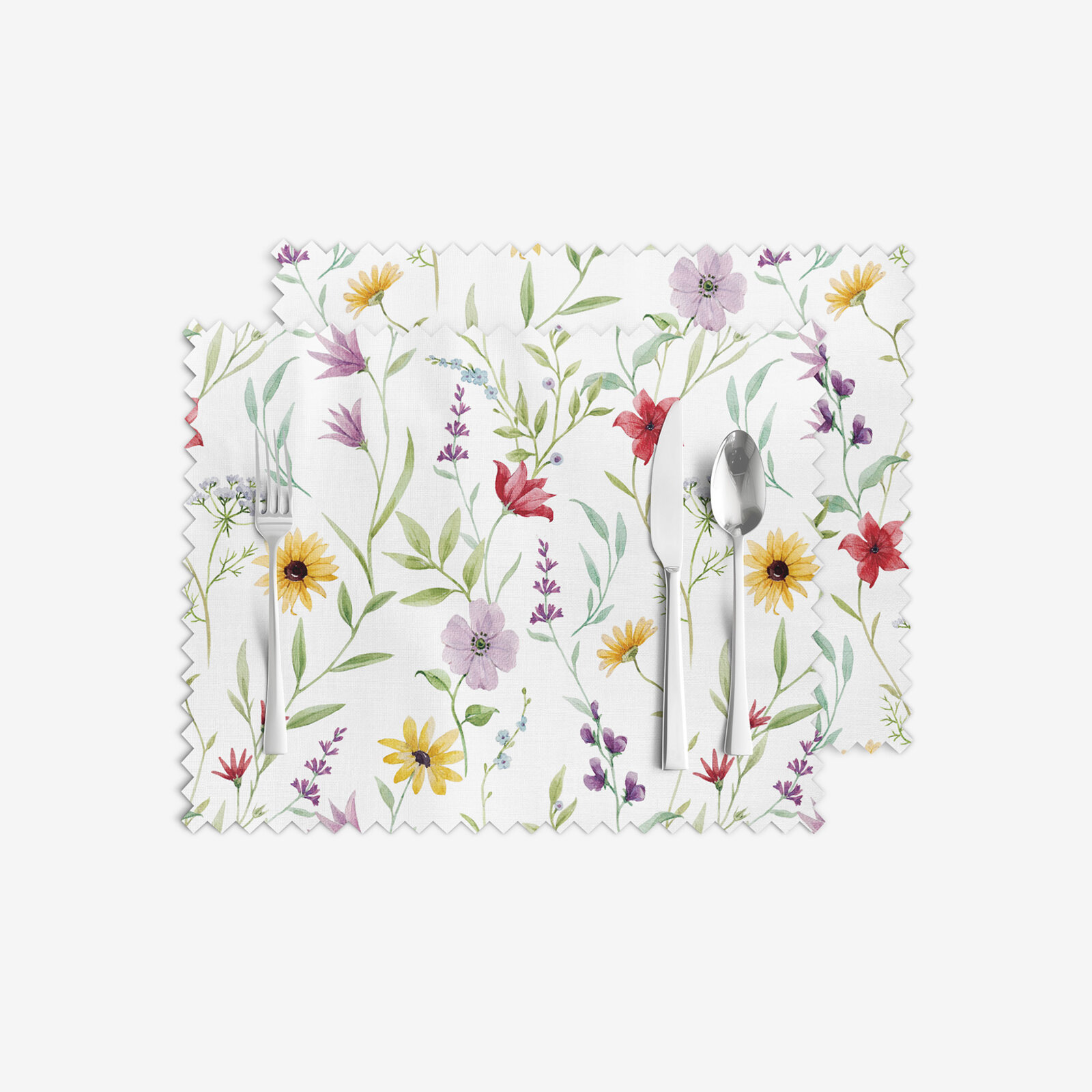 Tafelplacemat teflon - Kleurrijke lente bloemen - set 2 stuks