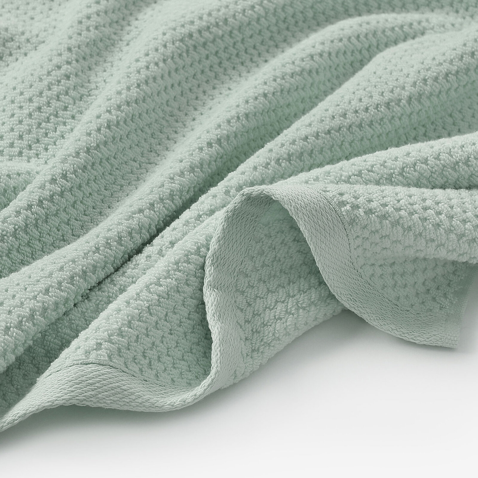 Katoenen badstof handdoek / badhanddoek Micro Pure - eucalyptus