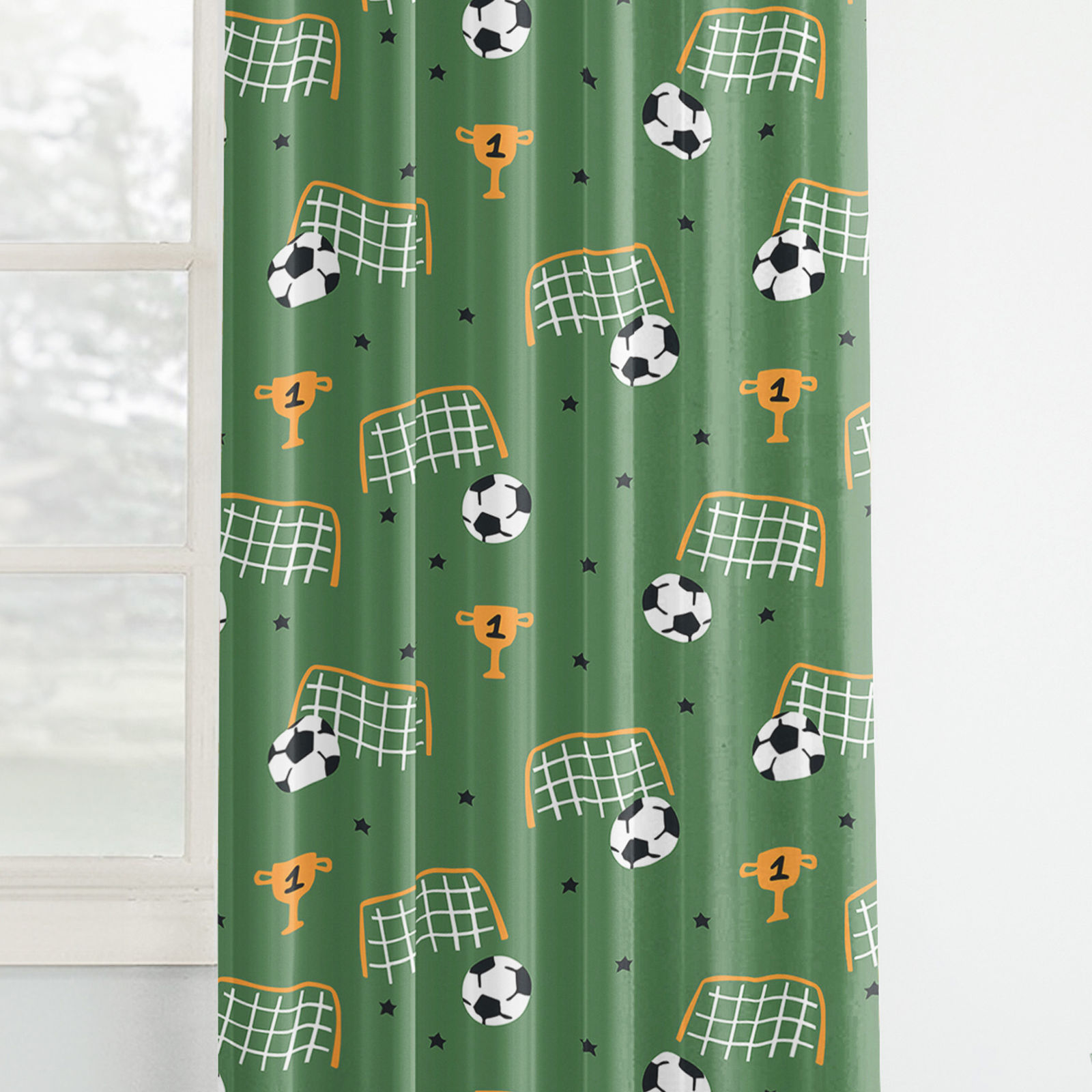 Katoenen kindergordijn - Voetbalwereld
