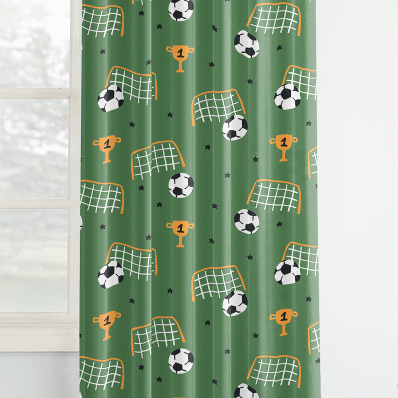 Katoenen kindergordijn - Voetbalwereld
