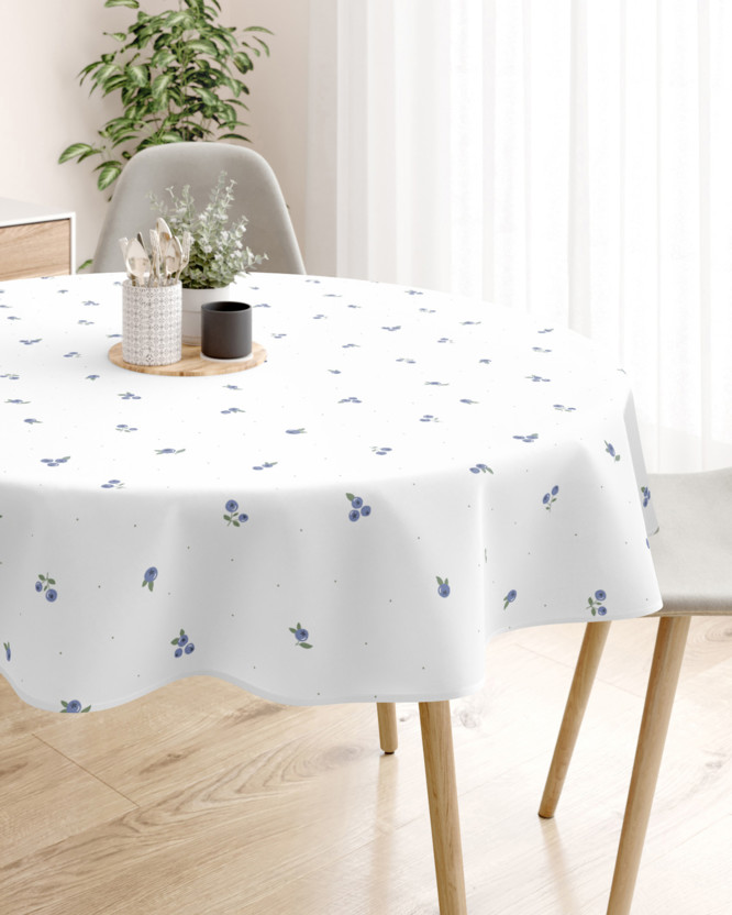 Rond tafelkleed 100% katoen renforcé - Bosbessen