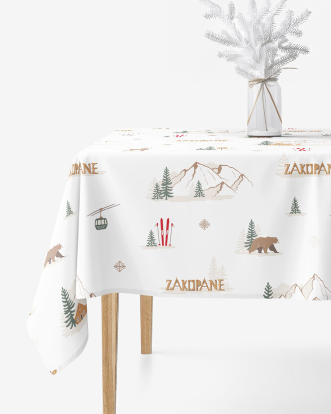 Hoekig tafelkleed 100% katoen renforcé - Zakopane