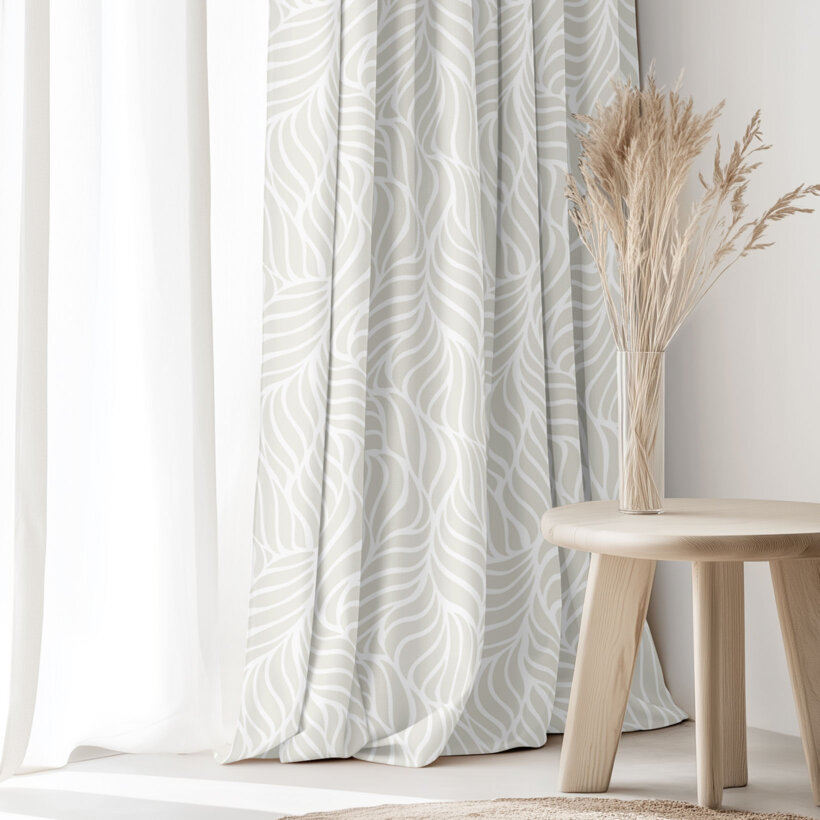 Decoratief gordijn Luca - Beige lijnen