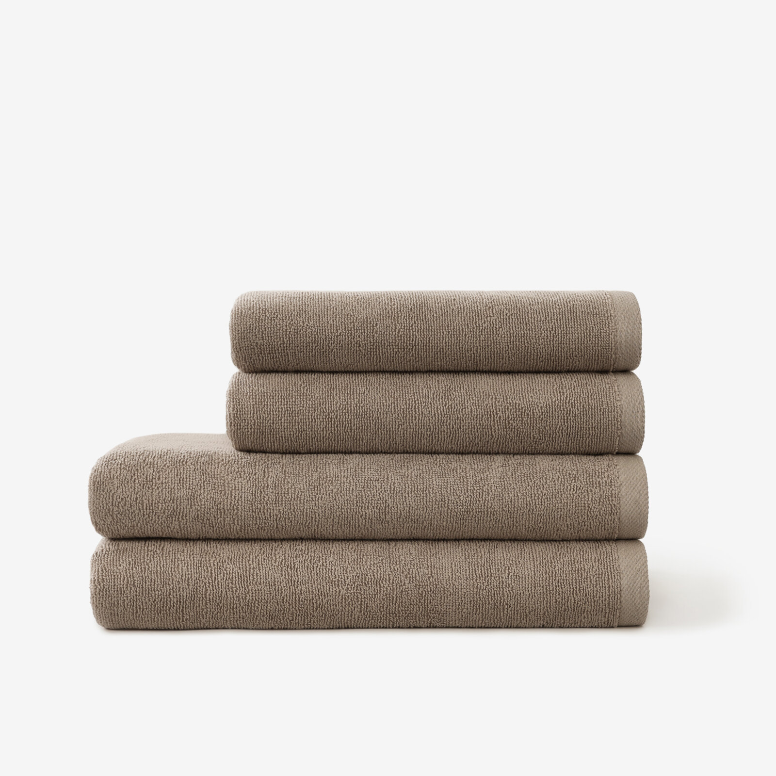 Katoenen badstof handdoek / badhanddoek Soft zonder boord - grijsbruin