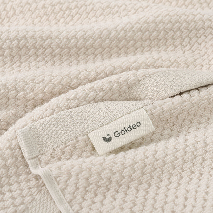 Katoenen badstof handdoek / badhanddoek Micro Pure - amandel