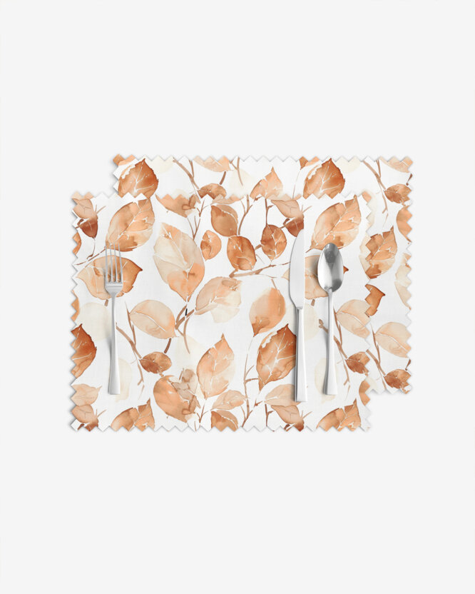 Teflon placemat voor de tafel - Afdrukken van bladeren - set 2 stuks