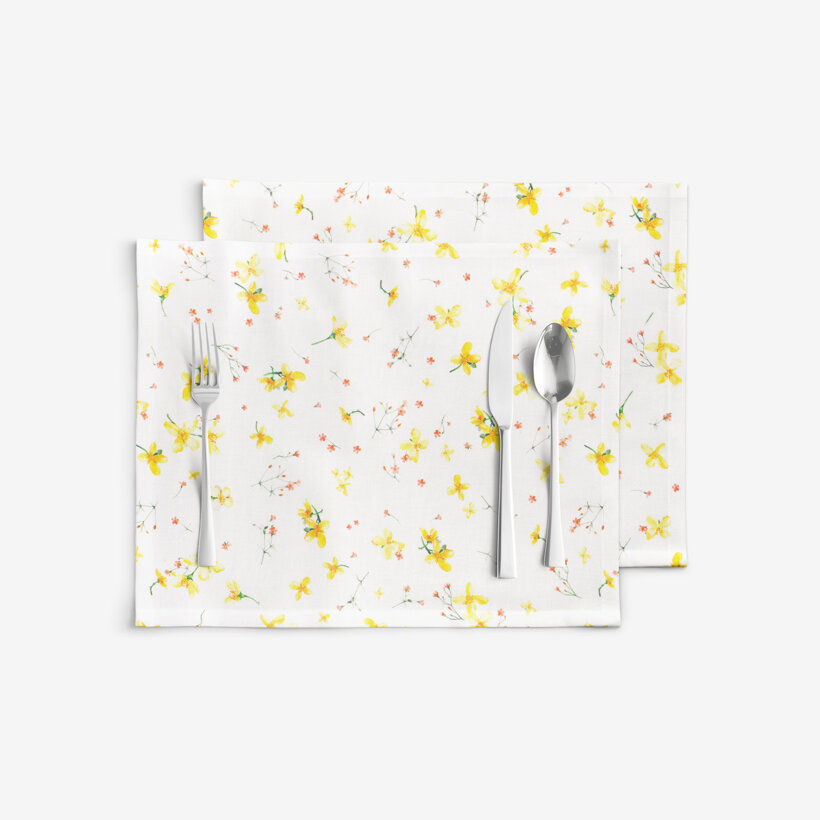 Tafelplacemat Valencia - Bloemen narcissen - set 2 stuks