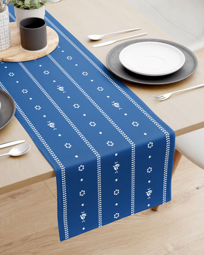 Tafelloper 100% katoen renforcé - Na mú dušu op blauw