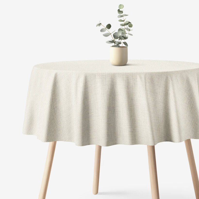 Rond tafelkleed 100% katoen renforcé - naturel ongebleekt