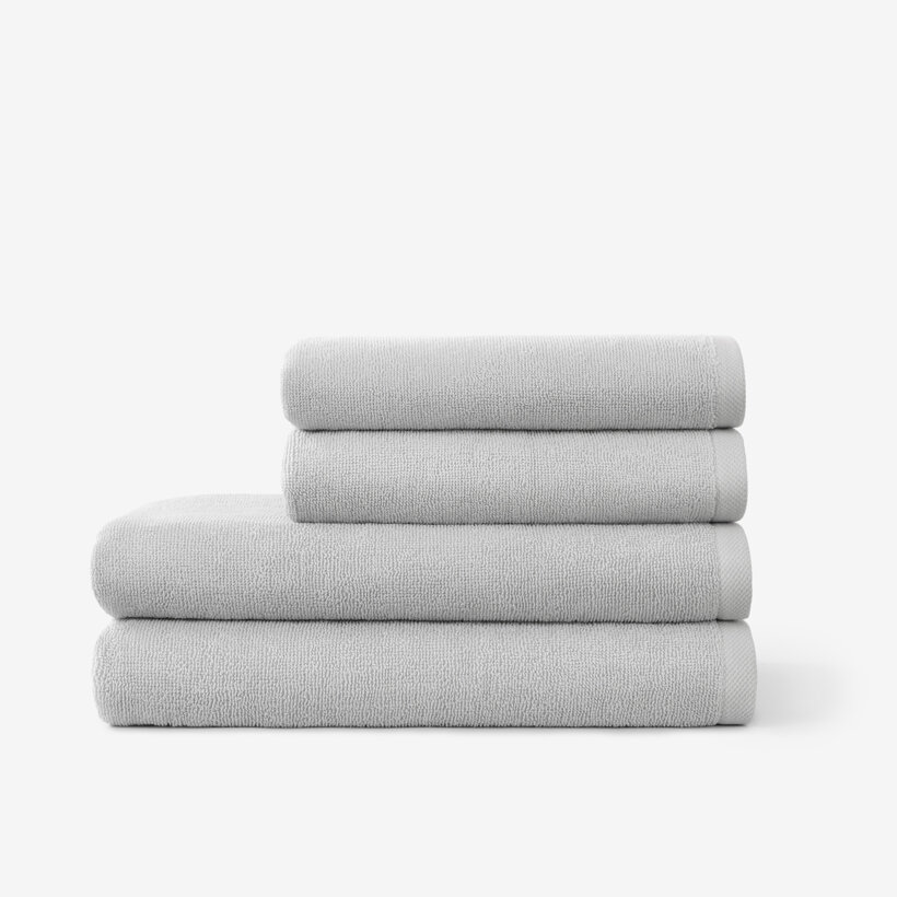 Katoenen badstof handdoek / badhanddoek Soft zonder boord - grijs
