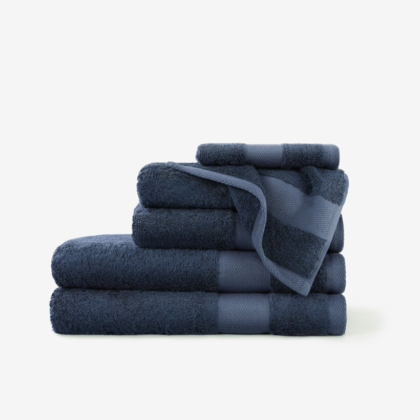 Bamboe handdoek/badhanddoek - marineblauw