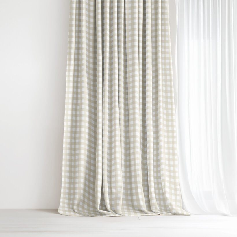 Decoratief gordijn Luca - Beige blokjes