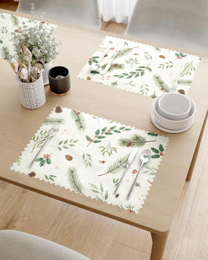 Teflon tafelplacemat - Winters takjes - set 2 stuks