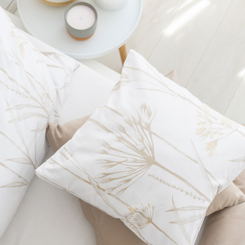 Katoenen beddengoed Duo - Sierplanten met latte