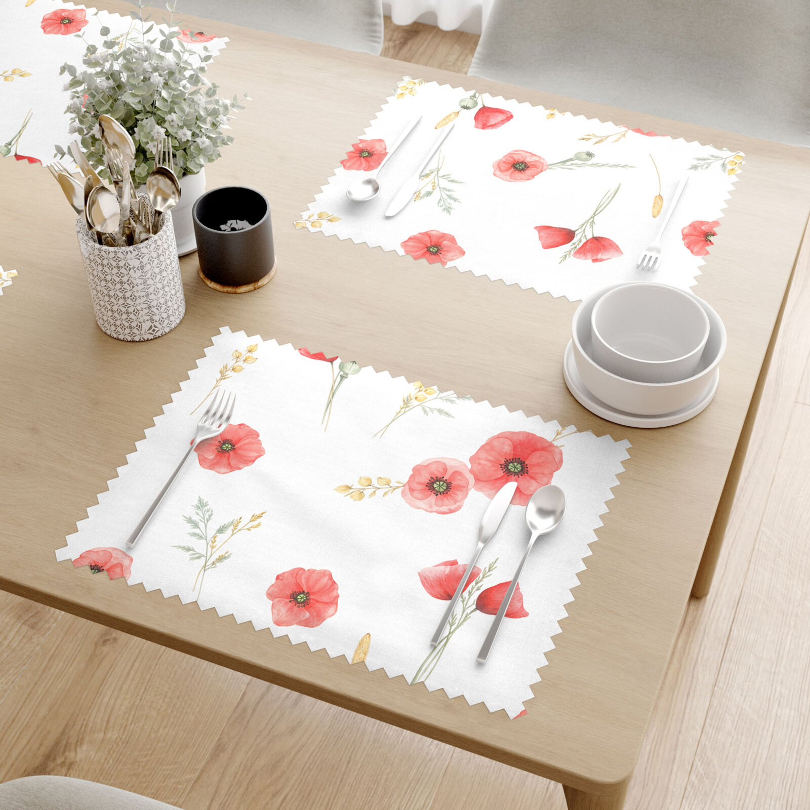 Tafelplacemat teflon - Klaprozen - set van 2st