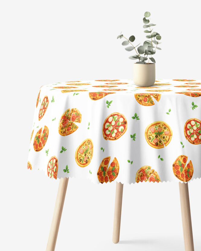 Rond teflon tafelkleed - Heerlijke pizza