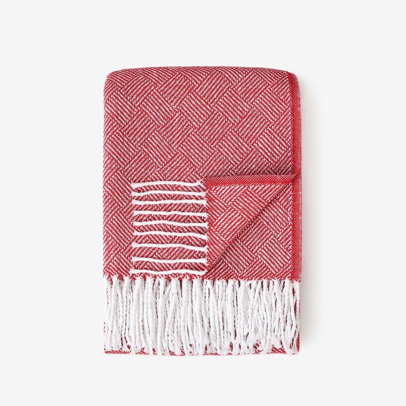 Katoenen deken Mozaika - rood