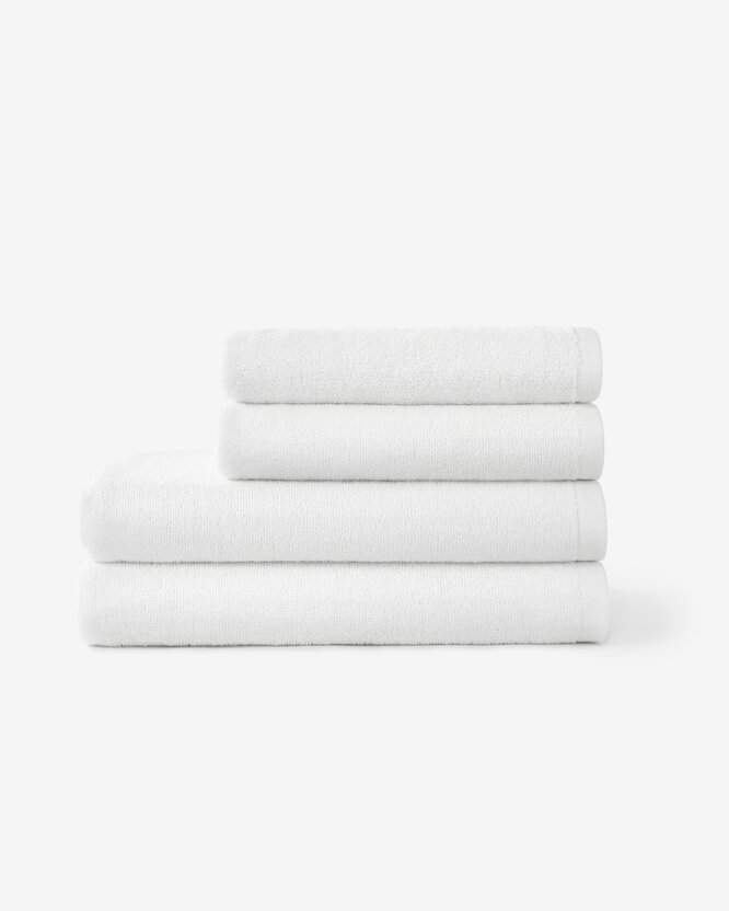 Katoenen badstof handdoek / badhanddoek Soft zonder boord - wit