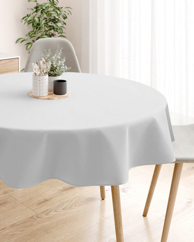 Rond tafelkleed 100% katoen renforcé - lichtgrijs