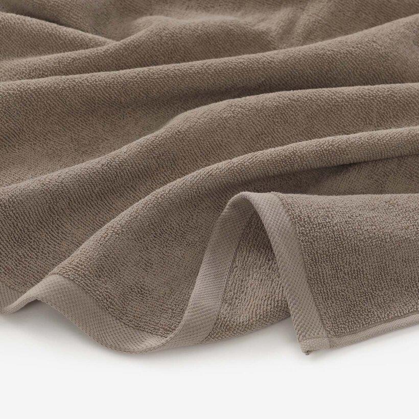 Katoenen badstof handdoek / badhanddoek Soft zonder boord - grijsbruin