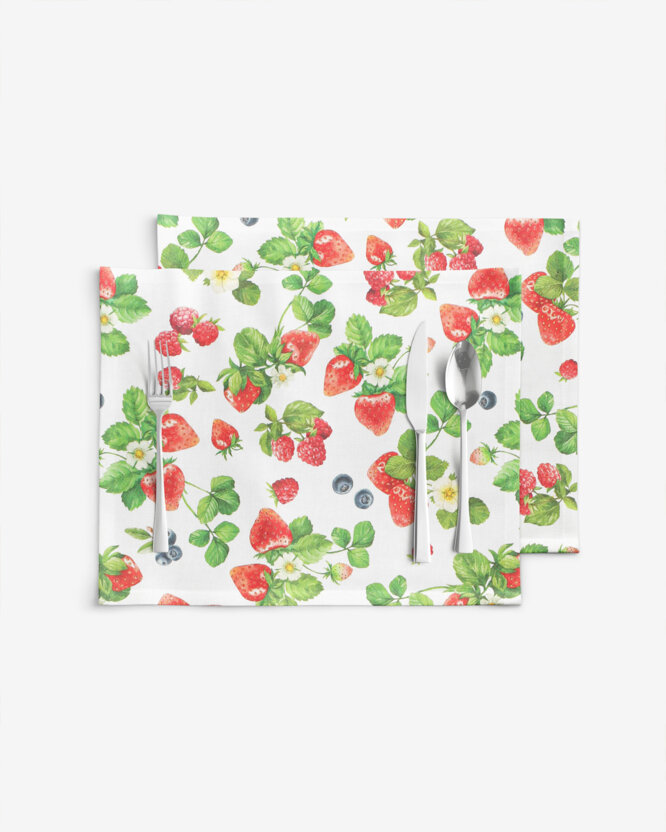 Placemat voor op tafel Valencia - Bosvruchten - set 2 stuks