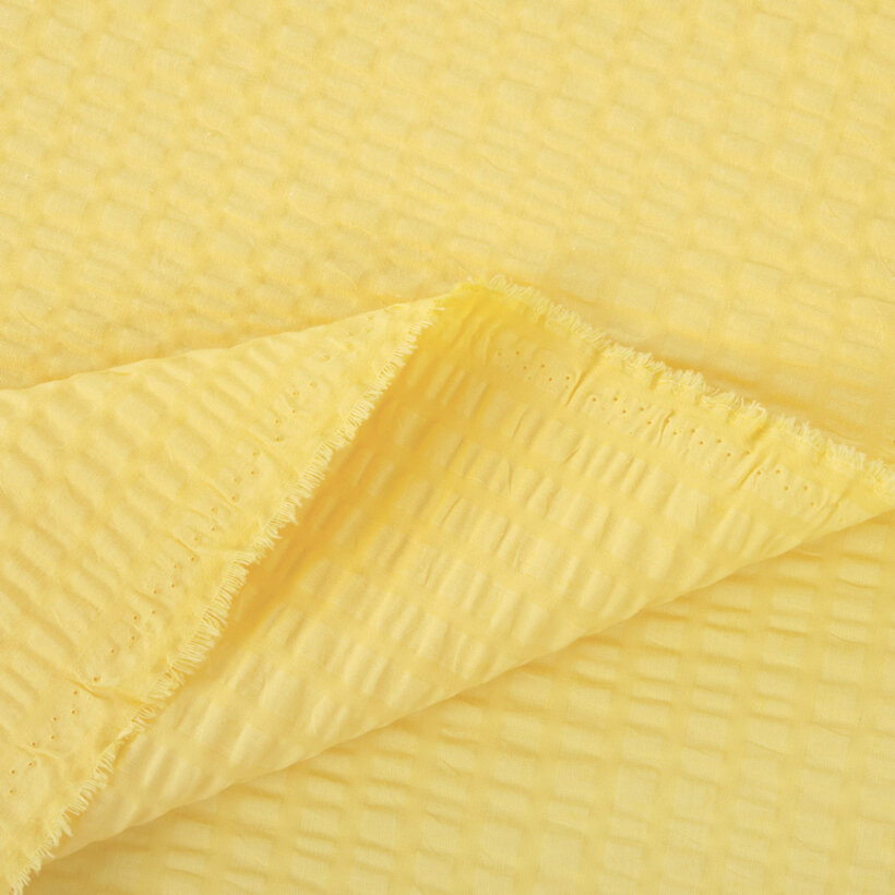 Katoenen crêpe - geel