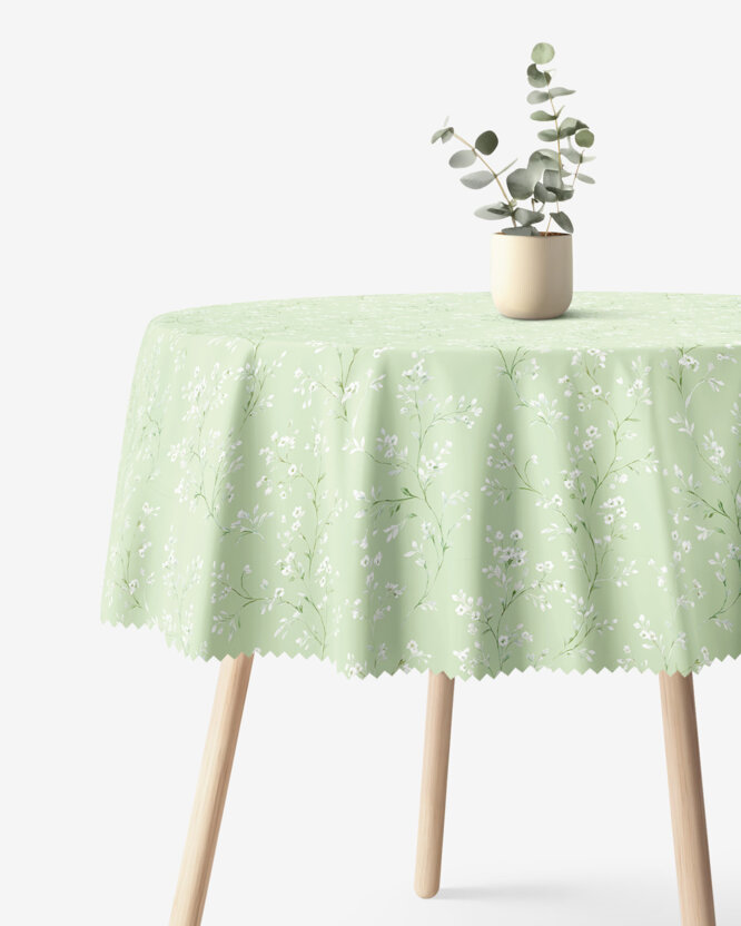 Rond teflon tafelkleed - Jasmijn bloemen