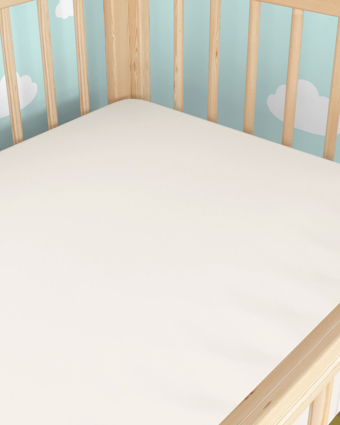 Katoenen laken voor een babybedje - ivoor