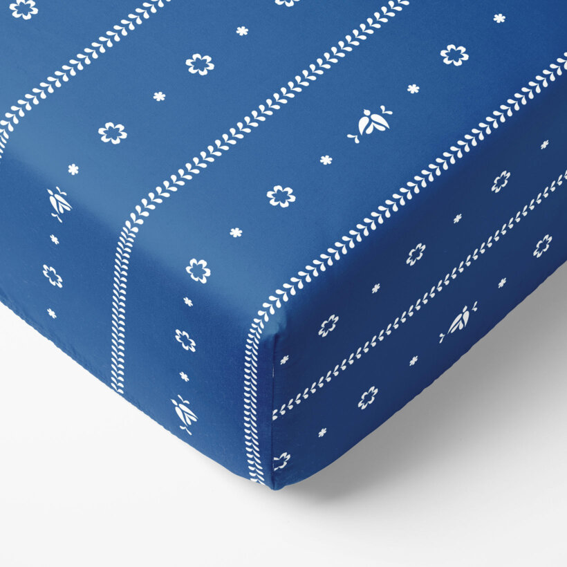 Katoenen hoeslaken - Na mú dušu op blauw