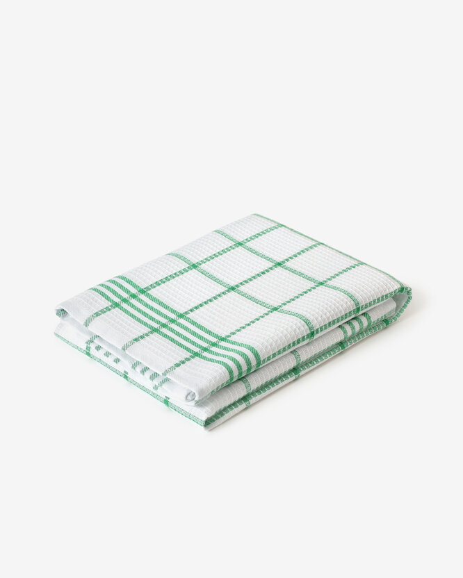 Keuken wafeldoek theedoek - Groene streepjes