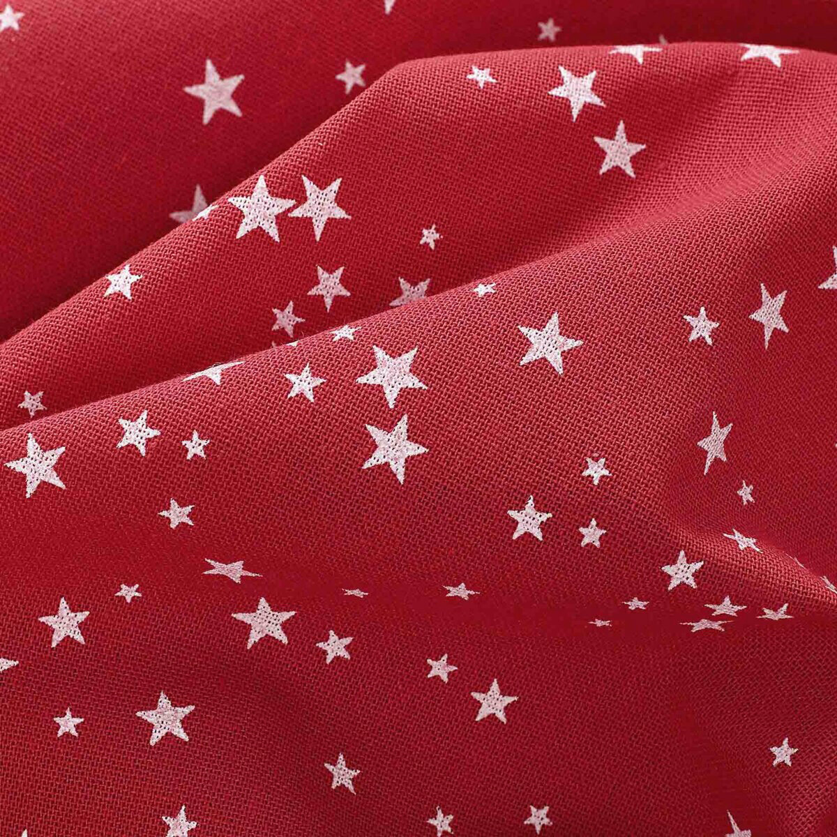 Hoekig tafelkleed Valencia - Sterretjes op rood