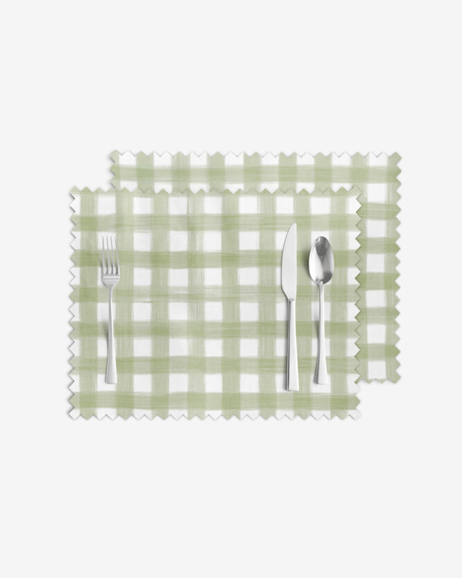 Teflon placemat - Landelijke ruiten - set van 2 stuks
