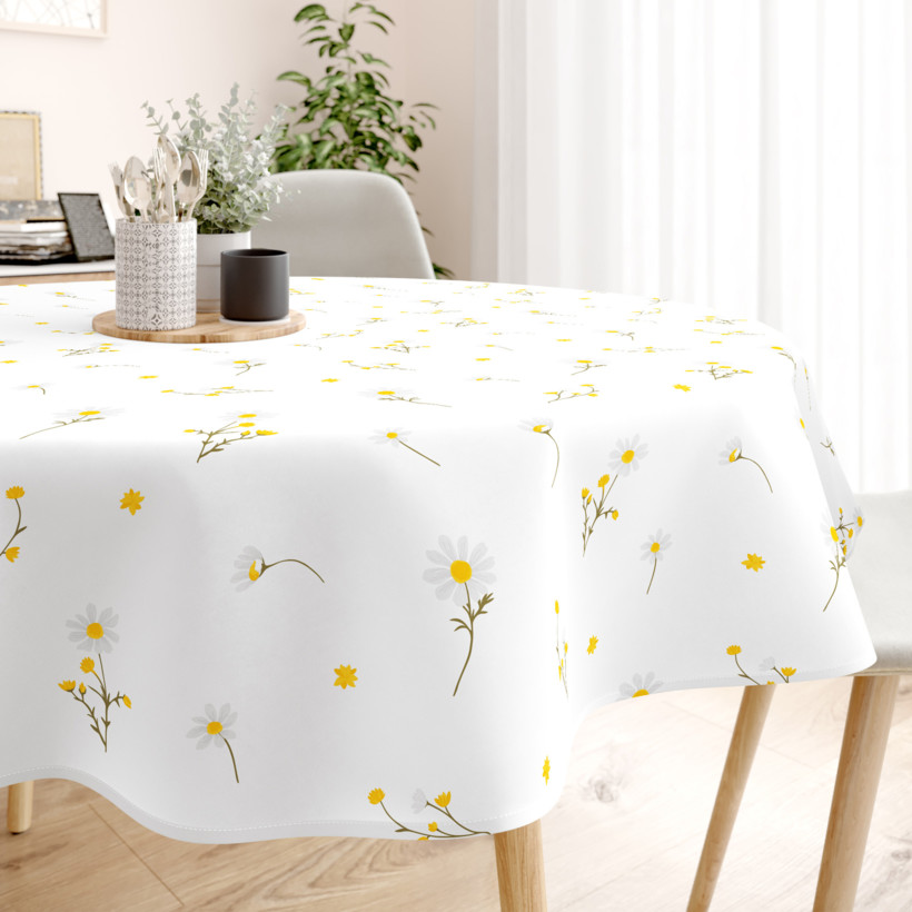 Rond tafelkleed 100% katoen renforcé - Kamille