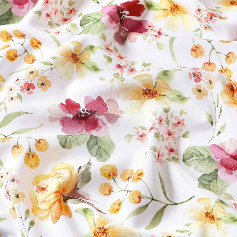 Decoratief gordijn Luca - Hibiscusbloemen