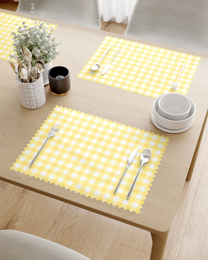 Placemat teflon - Gele blokjes - set 2 stuks