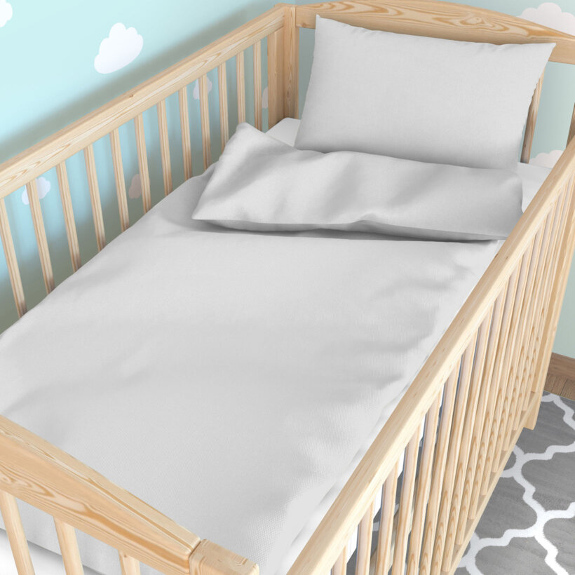 Baby katoenen beddengoed voor het ledikant - lichtgrijs