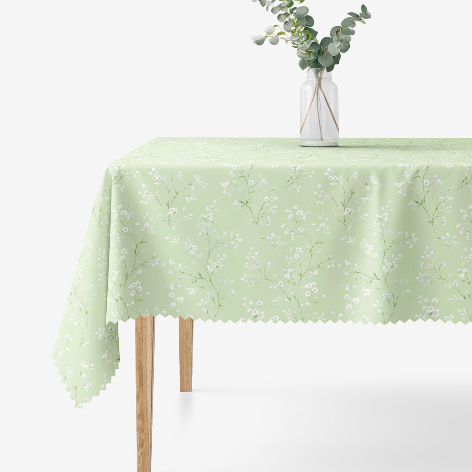 Hoekig teflon tafelkleed - Jasmijn bloemen