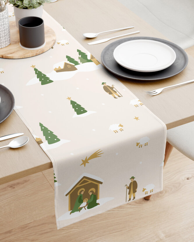 Kerst tafelloper 100% katoen renforcé - Kerstliederen (buitenland)