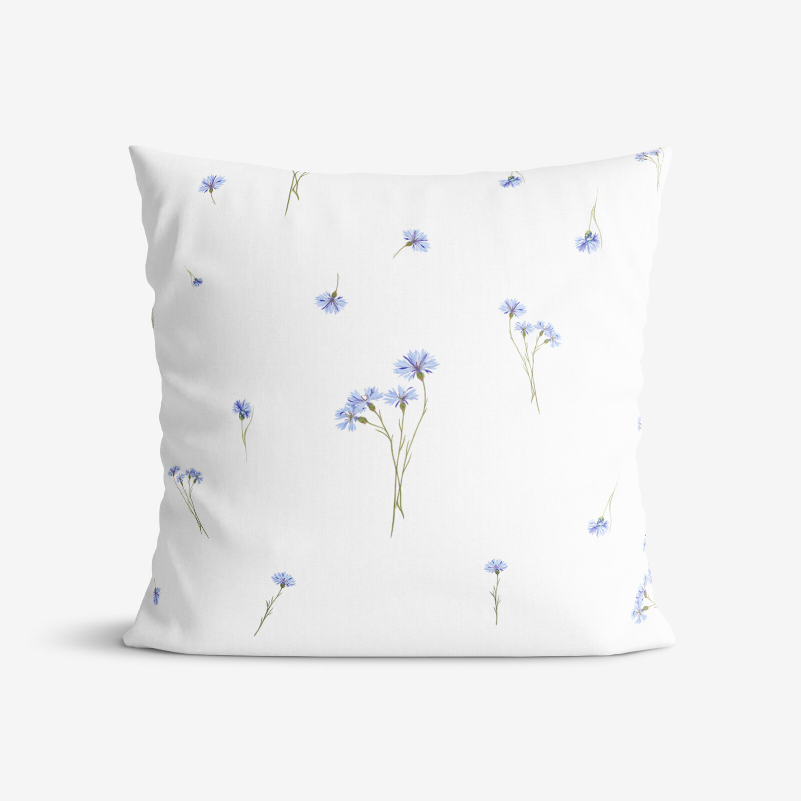 Decoratieve kussensloop Luca - Blauwe korenbloemen