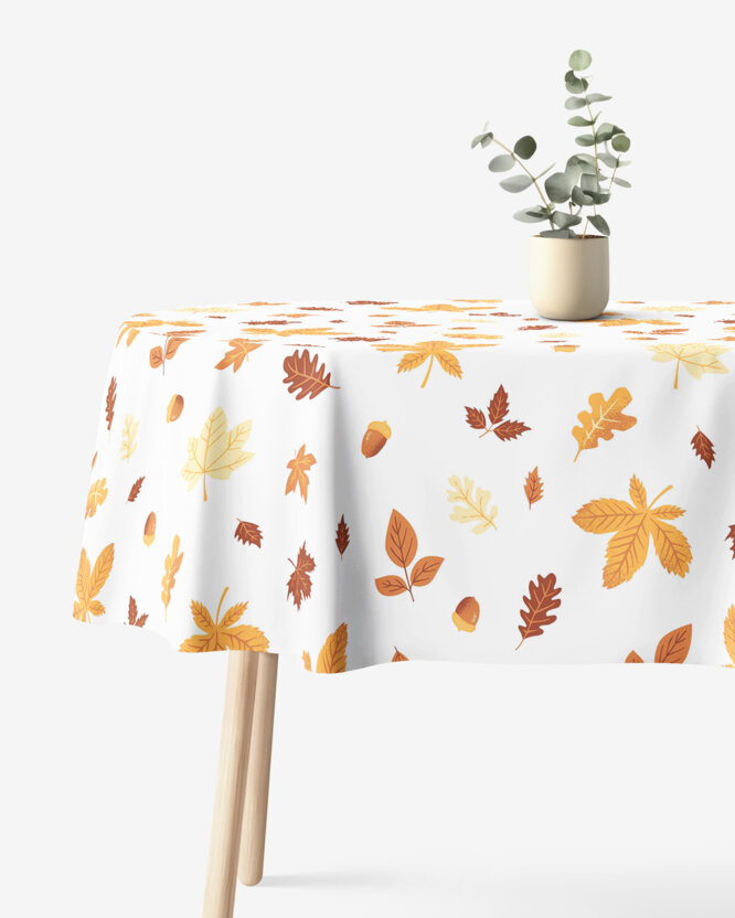 Ovaal tafelkleed 100% katoen renforcé - Herfst bladeren