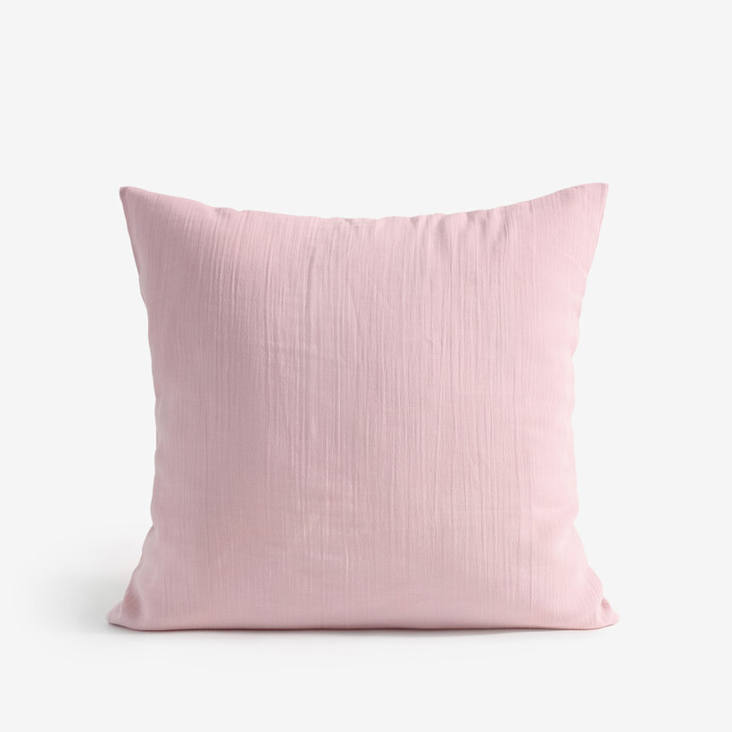 Mousseline kussensloop - pastelroze