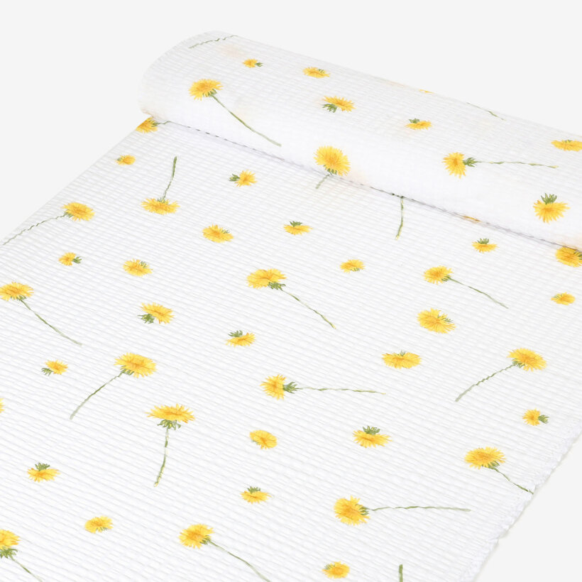 Katoenen crêpe - Paardenbloemen