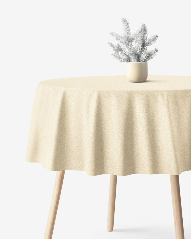 Exclusief rond tafelkleed - goud met glitters