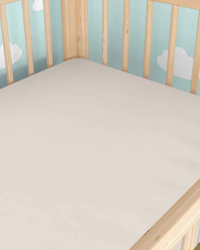 Katoenen laken voor babybedje - latte