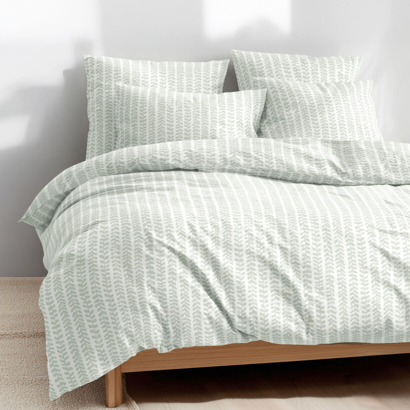 Katoenen beddengoed - Scandinavische blaadjes