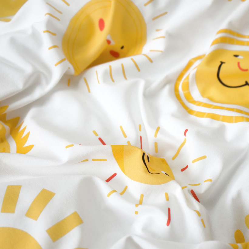 Katoenen beddengoed voor baby's voor het ledikant - Glimlachende zonnetjes