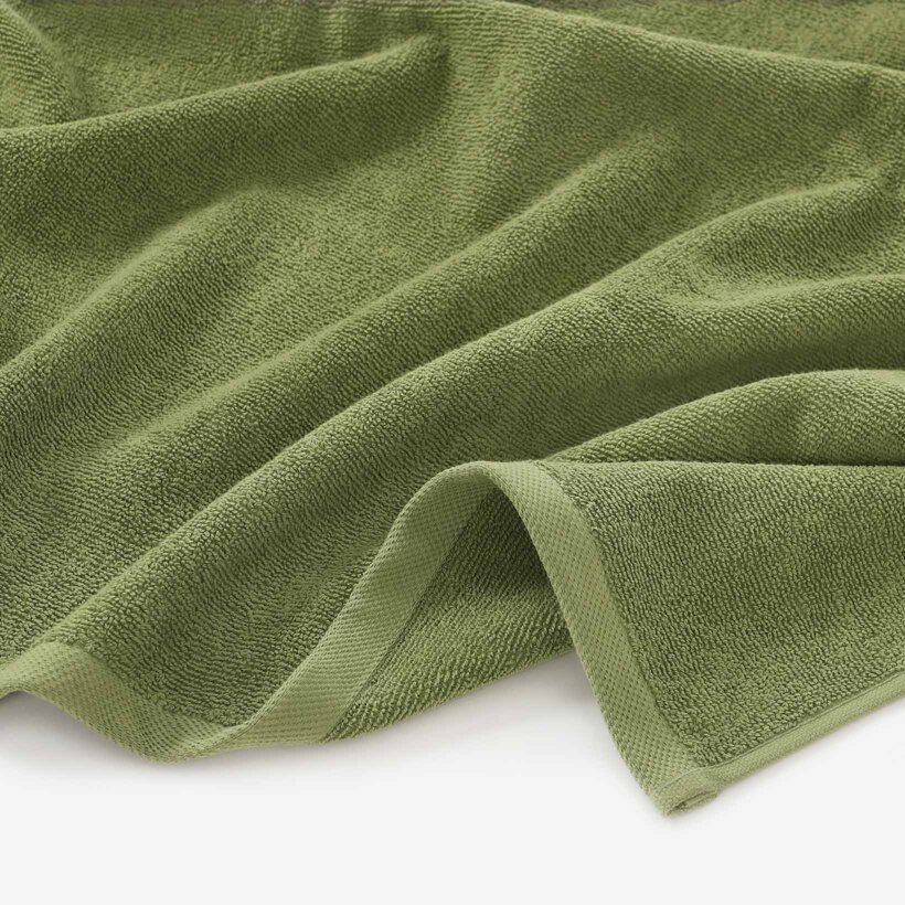 Katoenen badstof handdoek / badhanddoek Soft zonder boord - olijf