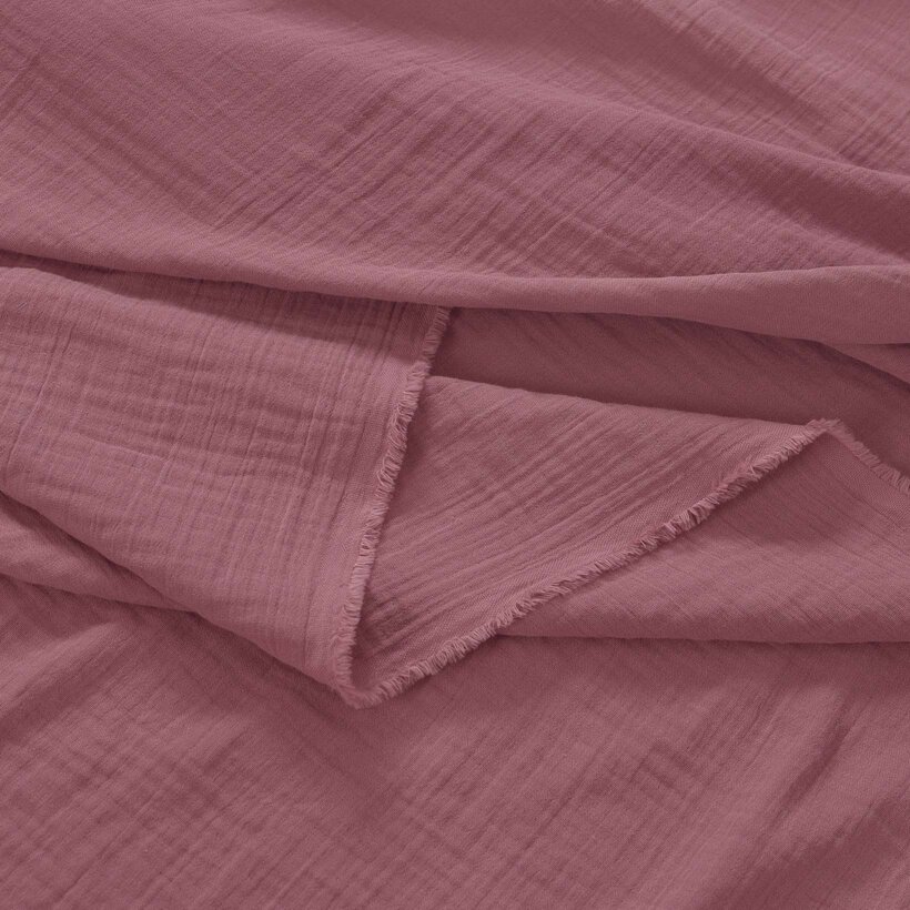 Mousseline stof - pastel wijnrood