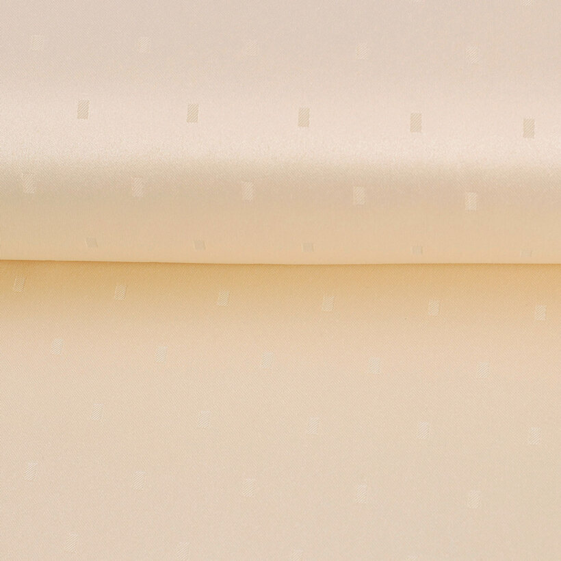 Stof met tefloncoating voor tafelkleden - champagne met glanzende rechthoekjes