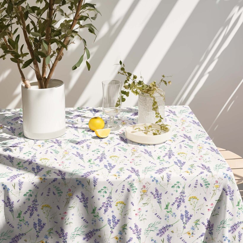 Hoekig tafelkleed Valencia - Lavendeltuin